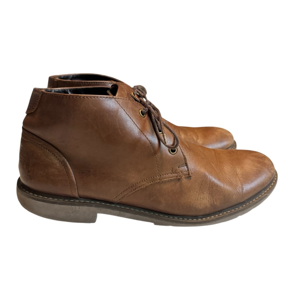 High End Supple Rockport Aged Brown Leather Ankle Boots Men’s 11.5